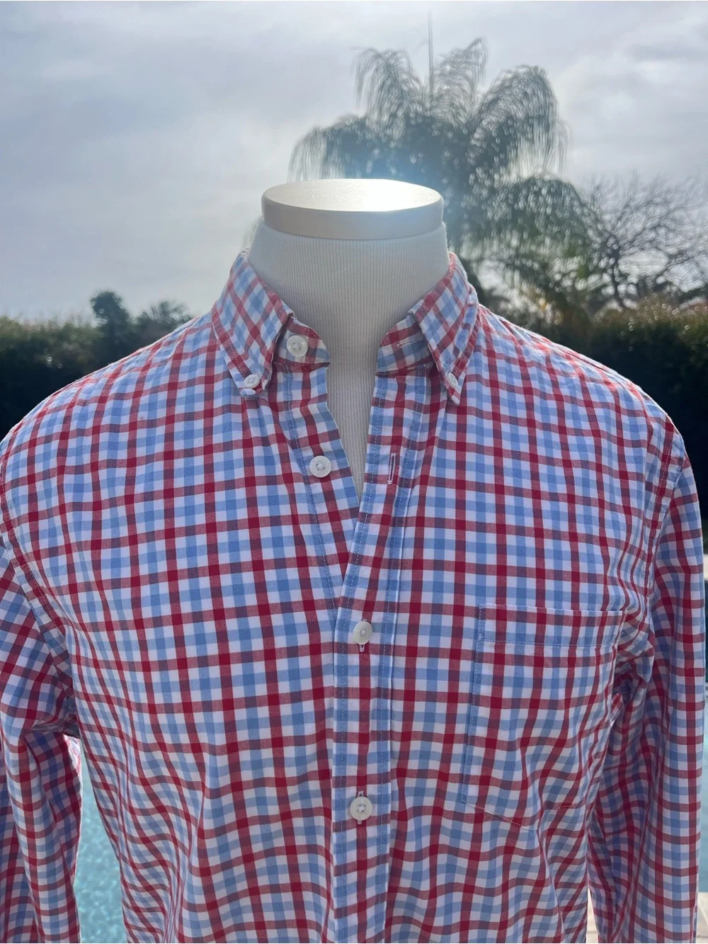 J. Crew Red and Blue Plaid Button-Down Shirt medium